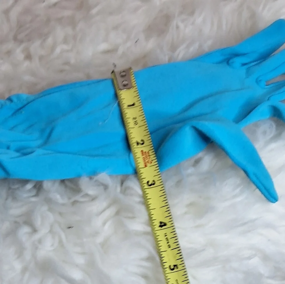 Vintage Mid Arm Turquoise Formal Gloves S/K